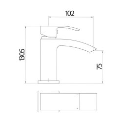 Scudo Descent Chrome Mini Mono Basin Mixer with Push Waste