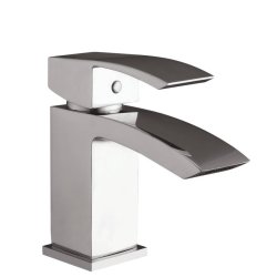 Scudo Descent Chrome Mono Basin Mixer with Push Waste