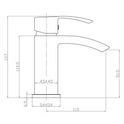 Scudo Descent Black Mono Basin Mixer with Push Waste