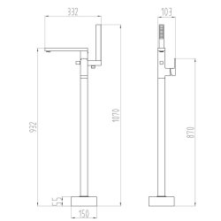 Scudo Lanza Chrome Freestanding Bath Shower Mixer