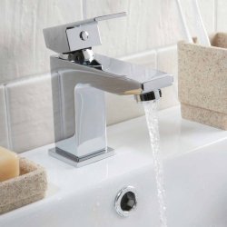 Scudo Lanza Chrome Mono Basin Mixer with Push Waste