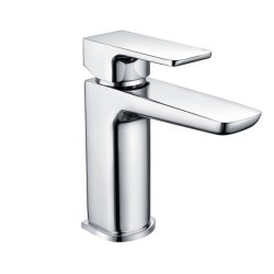 Scudo Muro Chrome Mono Basin Mixer with Push Waste