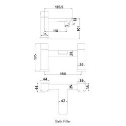 Scudo Muro Chrome Bath Filler