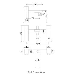 Scudo Muro Chrome Bath Shower Mixer