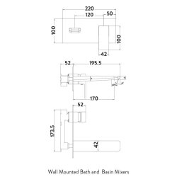 Scudo Muro Chrome Wall Mounted Basin Mixer