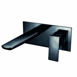 Scudo Muro Black Wall Mounted Basin Mixer