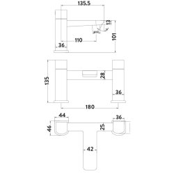 Scudo Muro Brass Bath Filler