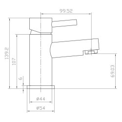 Scudo Premier Chrome Mono Basin Mixer with Push Waste