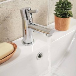 Scudo Premier Chrome Mono Basin Mixer with Push Waste