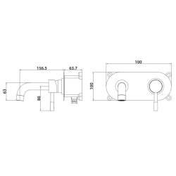 Scudo Premier Chrome Wall Mounted Basin Mixer with EZ Box