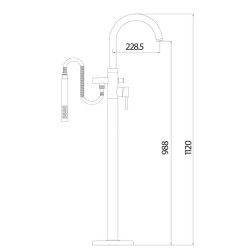 Scudo Premier Chrome Freestanding Bath Shower Mixer