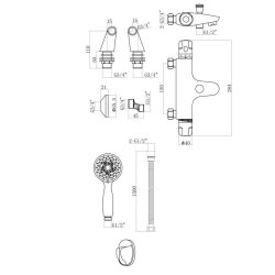 Scudo Tidy Chrome Thermostatic Wall or Deck Mounted Bath Shower Mixer