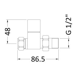 Nuie Pure Chrome Square Straight Radiator Valve Set