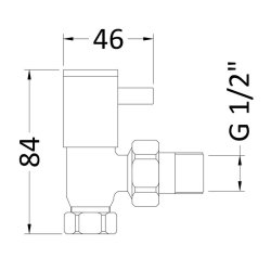 Nuie Chrome Round Minimalist Angled Radiator Valve Set