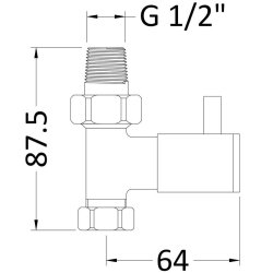 Nuie Chrome Round Minimalist Straight Radiator Valve Set