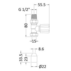 Nuie Chrome Round Straight Radiator Valve Set