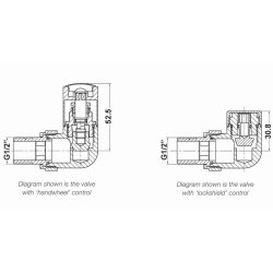 Nuie Chrome Round Minimalist Corner Radiator Valve Set