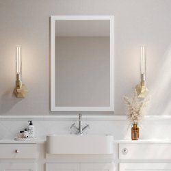 Scudo Classica 900 x 600mm Chalk White Mirror