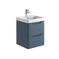 Scudo Ella 500mm Matt Blue Wall Mounted Vanity Unit and Basin