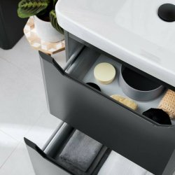 Scudo Ella 600mm Matt Anthracite Wall Mounted Vanity Unit and Basin