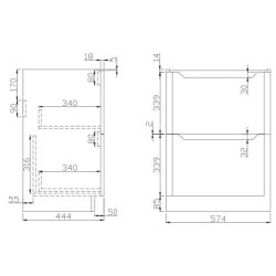 Scudo Ella 600mm Gloss White Floorstanding Vanity Unit and Basin