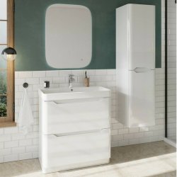 Scudo Ella 800mm Gloss White Floorstanding Vanity Unit and Basin