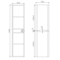 Scudo Ella Gloss White Tall Boy Cabinet