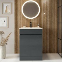 Scudo Empire 600mm Matt Anthracite Floorstanding Vanity Unit and Basin