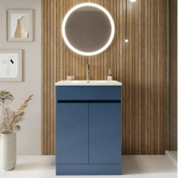 Scudo Empire 600mm Matt Blue Floorstanding Vanity Unit and Basin