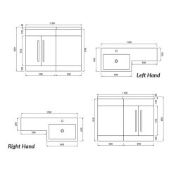 Scudo Empire 1100mm Matt Anthracite LH Furniture Pack