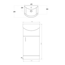 Scudo Lanza 450mm Gloss White Floorstanding Vanity Unit and Basin