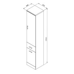 Scudo Lanza Gloss White Tall Cabinet