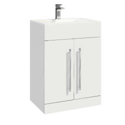 Scudo Lili 600mm Gloss White Floorstanding Vanity Unit and Basin