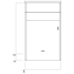 Scudo Muro 500mm Gloss White WC Unit