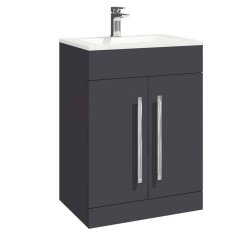 Scudo Lili 600mm Matt Grey Floorstanding Vanity Unit and Basin