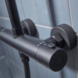 Tavistock Quantum Cool Touch Thermostatic Dual Function Bar Shower System Black