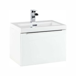 Scudo Muro 500mm Gloss White Wall Mounted Vanity Unit and Basin