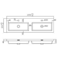 Scudo Muro 1200mm Matt Grey Wall Mounted Vanity Unit and Basin