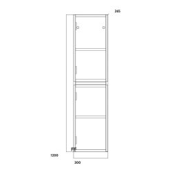 Scudo Muro Gloss White Tall Boy Cabinet