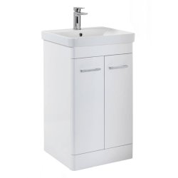 Scudo Rossini 500mm Gloss White Floorstanding Vanity Unit and Basin