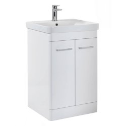 Scudo Rossini 600mm Gloss White Floorstanding Vanity Unit and Basin