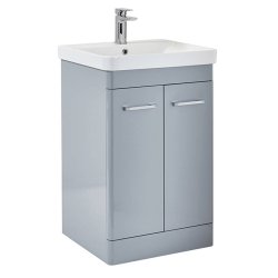 Scudo Rossini 600mm Pebble Grey Floorstanding Vanity Unit and Basin