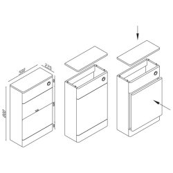 Scudo Rossini 500mm Wolf Grey WC Unit