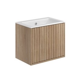 Scudo Alfie 600mm Sonoma Oak Wall Mounted Vanity Unit and Basin