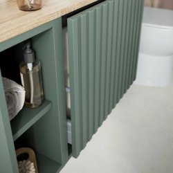 Scudo Alfie 800mm Reed Green Wall Mounted Vanity Unit and Countertop