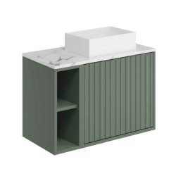 Scudo Alfie 800mm Reed Green Wall Mounted Vanity Unit and Basin