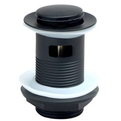 Scudo Black Round Dome Slotted Sprung Basin Waste