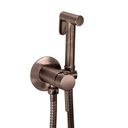 Scudo Brushed Bronze Douche Handset with Holder and Outlet Elbow