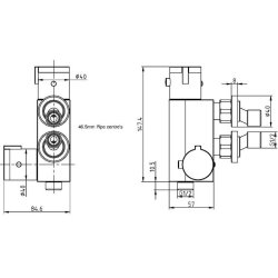 Scudo Matt Black Thermostatic Douche Vertical Valve