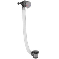 Scudo Gunmetal Overflow Bath Filler with Sprung Waste